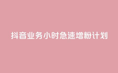 抖音业务24小时急速增粉计划 第1张 抖音业务24小时急速增粉计划 第1张