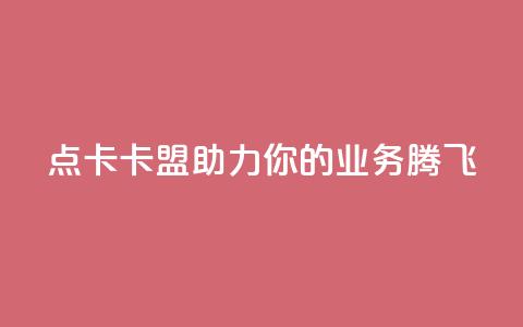 点卡卡盟:助力你的业务腾飞 第1张 点卡卡盟:助力你的业务腾飞 第1张