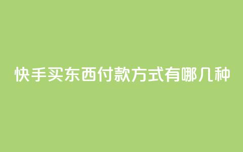 快手买东西付款方式有哪几种 - 快手购物支持的付款方式有哪些! 第1张 快手买东西付款方式有哪几种 - 快手购物支持的付款方式有哪些! 第1张