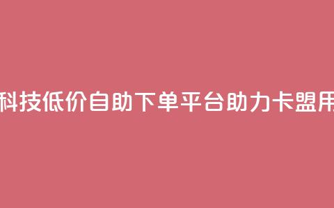 卡盟低价自助下单科技 - 低价自助下单平台助力卡盟用户轻松购买! 第1张 卡盟低价自助下单科技 - 低价自助下单平台助力卡盟用户轻松购买! 第1张