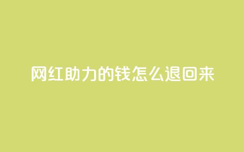 网红助力的钱怎么退回来 - 网红代言退款规则解析。 第1张 网红助力的钱怎么退回来 - 网红代言退款规则解析。 第1张