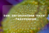 李成钢：近期个别经济体实施所谓“对等关税”，严重违反世贸组织规则