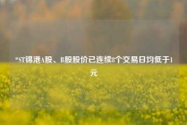 *ST锦港A股、B股股价已连续8个交易日均低于1元