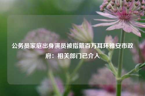 公务员家庭出身演员被指戴百万耳环雅安市政府：相关部门已介入  第1张