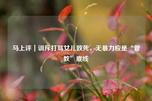 马上评｜训斥打骂女儿致死，无暴力应是“管教”底线  第1张