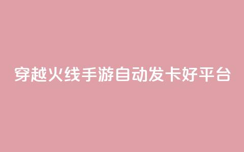 穿越火线手游自动发卡好平台  第1张
