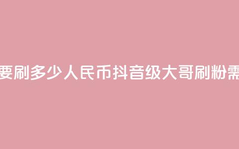 抖音75级大哥需要刷多少人民币(抖音75级大哥刷粉需花多少人民币?) 第1张 抖音75级大哥需要刷多少人民币(抖音75级大哥刷粉需花多少人民币?) 第1张