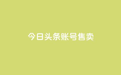 今日头条账号售卖 - 今日头条账号出售详情与注意事项解析！  第1张