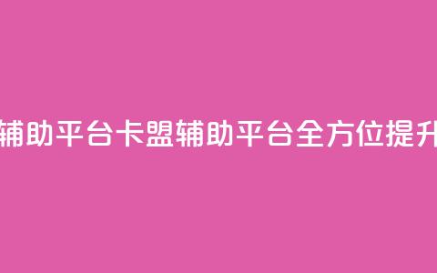 卡盟辅助平台(卡盟辅助平台：全方位提升SEO效果)  第1张