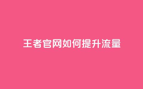 王者官网如何提升流量? 第1张 王者官网如何提升流量? 第1张