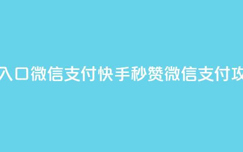 快手秒赞入口微信支付(快手秒赞微信支付攻略) 第1张 快手秒赞入口微信支付(快手秒赞微信支付攻略) 第1张