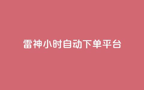 雷神24小时自动下单平台,qq空间访客量增加器 - 卡盟刷网课低价 qq业务卡盟网站最低价  第1张