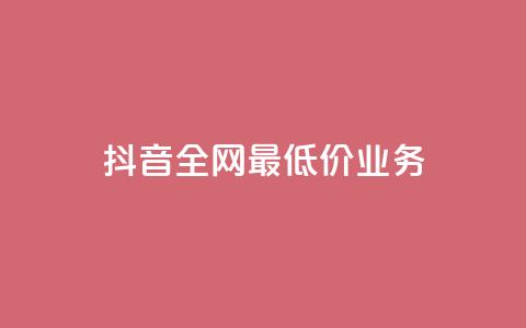 抖音全网最低价业务  第1张