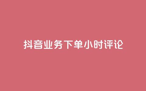 抖音业务下单24小时评论 - 24小时内下单即可评论抖音业务，享受超高人气的热潮~  第1张