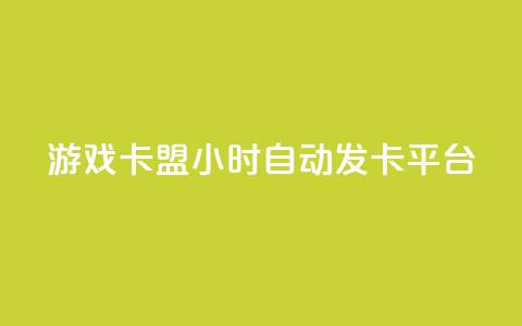 游戏卡盟24小时自动发卡平台 - 24小时自动发卡平台：游戏卡盟如何提供便捷发卡服务？~  第1张
