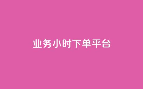 业务24小时下单平台 - 24小时快速下单服务平台助您轻松完成业务~  第1张