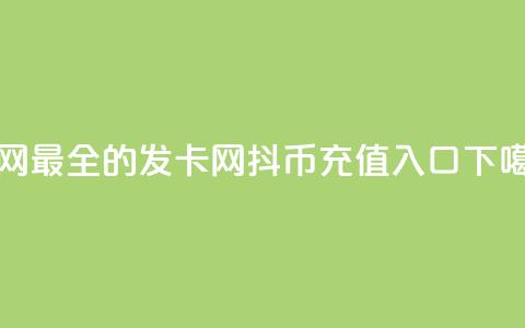 全网最全的发卡网 - 抖币充值1:10入口  第1张