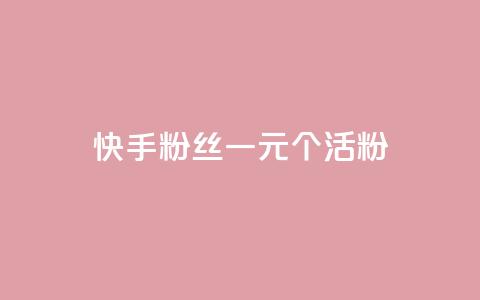 快手粉丝一元1000个活粉 - 快手粉丝活粉达1千个，仅需1元！!  第1张
