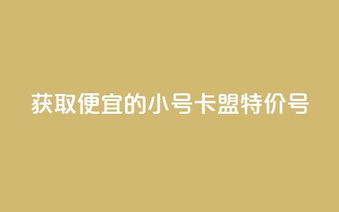 获取便宜的QQ小号：卡盟特价号  第1张