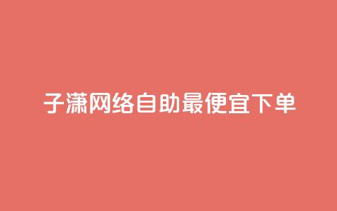 子潇网络自助最便宜下单 - 潇网络自助下单最低价攻略分享! 第1张 子潇网络自助最便宜下单 - 潇网络自助下单最低价攻略分享! 第1张
