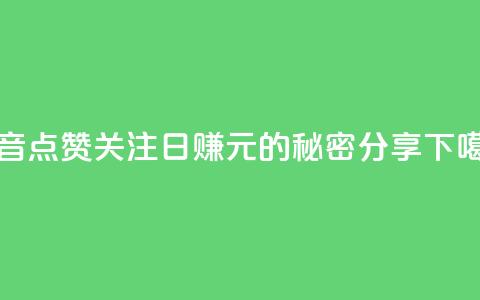 抖音点赞关注日赚300元的秘密分享 第1张 抖音点赞关注日赚300元的秘密分享 第1张