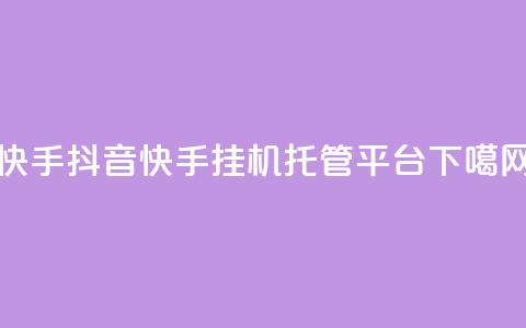 快手 - 抖音快手挂机托管平台  第1张