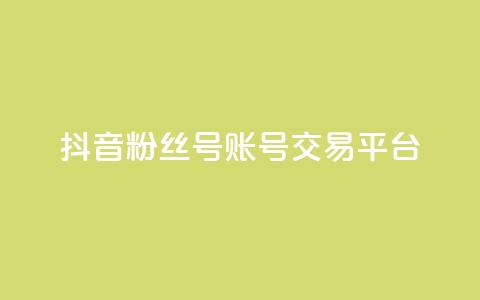 抖音粉丝号账号交易平台 - 抖音粉丝账号交易平台全解揭秘~ 第1张 抖音粉丝号账号交易平台 - 抖音粉丝账号交易平台全解揭秘~ 第1张