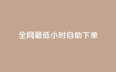 全网最低24小时自助下单 - 全网最低价，24小时自助下单畅享优惠!  第1张
