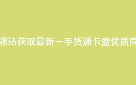 卡盟第一手货源站 - 获取最新一手货源，卡盟优质商品源站~  第1张