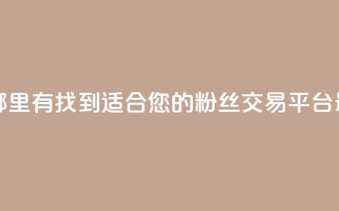 粉丝交易平台哪里有 - 找到适合您的粉丝交易平台：最佳选择~  第1张