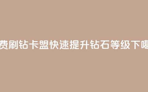 免费QQ刷钻卡盟，快速提升钻石等级  第1张