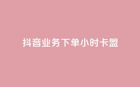 抖音业务下单24小时卡盟 - 抖音业务一天卡盟，24小时超快下单，助力您快速提升网站流量~  第1张