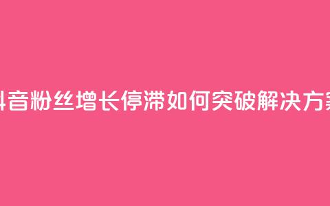抖音粉丝增长停滞如何突破解决方案 第1张 抖音粉丝增长停滞如何突破解决方案 第1张