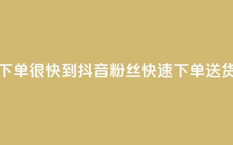 抖音粉丝在线下单很快到 - 抖音粉丝快速下单，送货更及时~  第1张