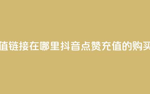 抖音点赞充值链接在哪里(抖音点赞充值的购买方式) 第1张 抖音点赞充值链接在哪里(抖音点赞充值的购买方式) 第1张