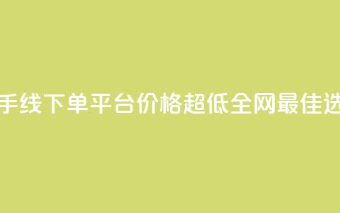 快手线下单平台价格超低全网最佳选择  第1张
