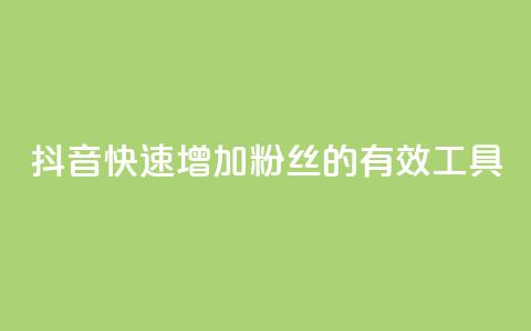 抖音快速增加粉丝的有效工具 第1张 抖音快速增加粉丝的有效工具 第1张