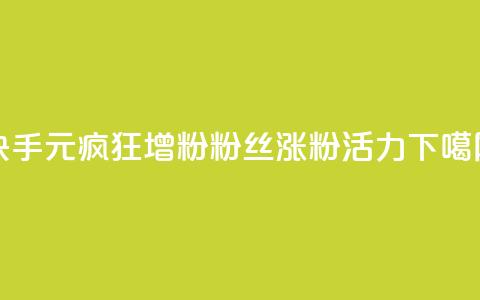 快手1元疯狂增粉	，10000粉丝涨粉活力  第1张