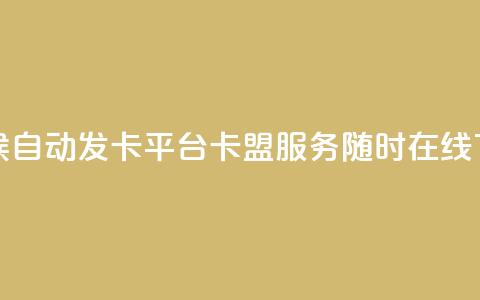 全天候自动发卡平台，卡盟服务随时在线  第1张