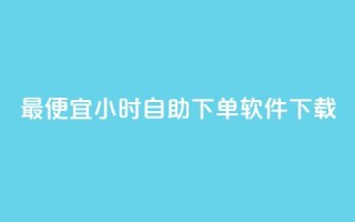 最便宜24小时自助下单软件下载 - 最实惠的24小时自助下单软件免费下载指南!