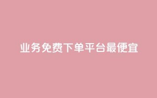 ks业务免费下单平台最便宜 - 免费下单：ks业务最优惠选择!