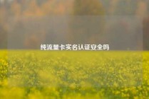 纯流量卡实名认证安全吗