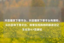 抖音播放下单平台，抖音播放下单平台有哪些，从抖音到下单平台，探索在线购物的新途径亿乐社区SUP货源站