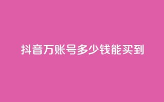 抖音100万账号多少钱能买到 - 购买抖音百万账号的真实成本揭秘!