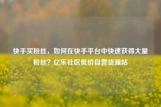 快手买粉丝，如何在快手平台中快速获得大量粉丝？亿乐社区低价自营货源站