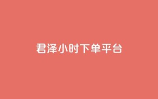 君泽24小时下单平台,ks业务下单平台便宜 - KS低价作品双击 - 快手业务网站平台24小时
