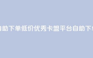 卡盟平台自助下单低价(优秀卡盟平台：自助下单，价格实惠)