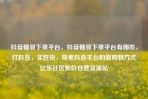 抖音播放下单平台，抖音播放下单平台有哪些，打抖音，买好货，探索抖音平台的新购物方式亿乐社区低价自营货源站