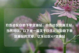 玖伍社区自助下单货源站，玖伍社区货源主站，当然可以。以下是一篇关于玖伍社区自助下单货源站的文章，亿乐社区SUP货源站