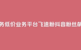 抖音业务低价业务平台飞速粉(抖音粉丝飙升平台)